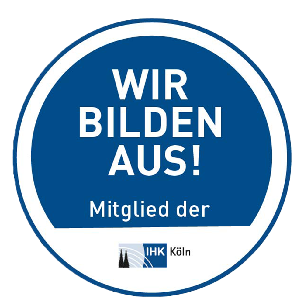 Logo Mitglied bei der IHK Köln. Wir bilden aus.
